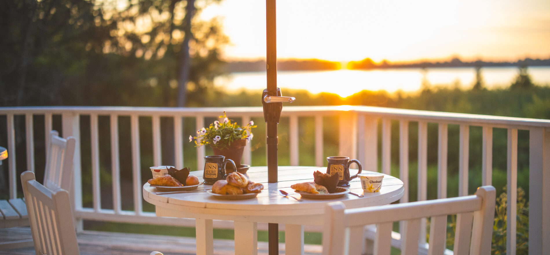 breakfast on the deck at sunrise